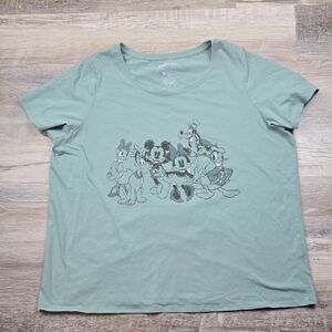 Disney MICKEY 1X tshirt Tee Top Donald Dasiy Minnie Pluto Goofy Green
